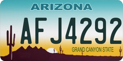 AZ license plate AFJ4292