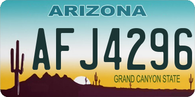 AZ license plate AFJ4296