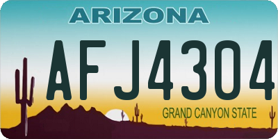 AZ license plate AFJ4304