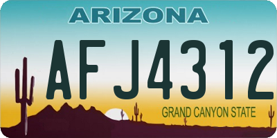 AZ license plate AFJ4312