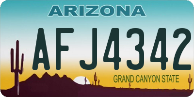 AZ license plate AFJ4342