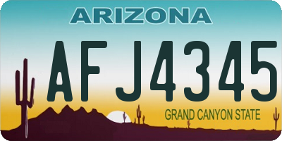 AZ license plate AFJ4345