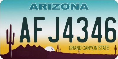 AZ license plate AFJ4346