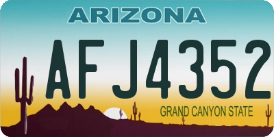 AZ license plate AFJ4352