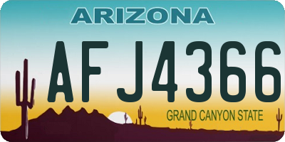 AZ license plate AFJ4366