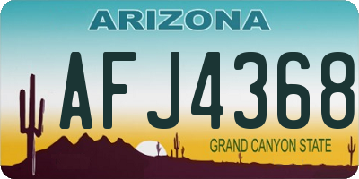 AZ license plate AFJ4368