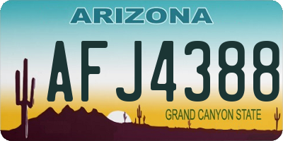 AZ license plate AFJ4388