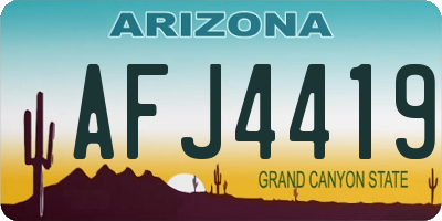 AZ license plate AFJ4419
