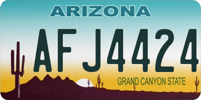 AZ license plate AFJ4424