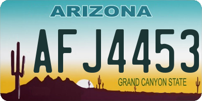 AZ license plate AFJ4453