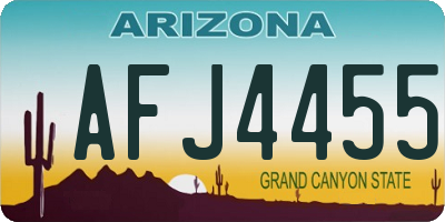 AZ license plate AFJ4455