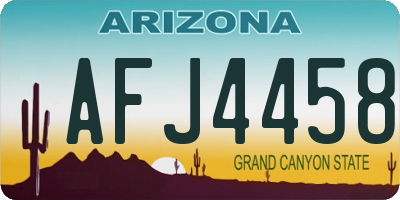 AZ license plate AFJ4458