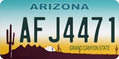AZ license plate AFJ4471