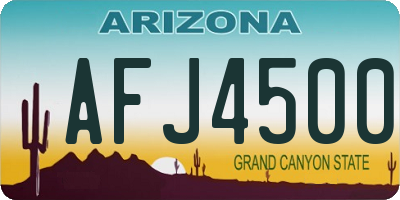 AZ license plate AFJ4500