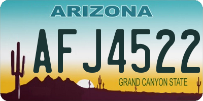 AZ license plate AFJ4522