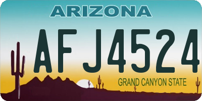 AZ license plate AFJ4524
