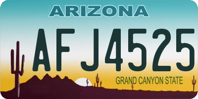 AZ license plate AFJ4525
