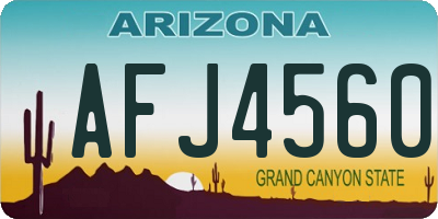 AZ license plate AFJ4560
