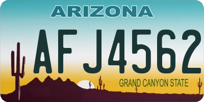 AZ license plate AFJ4562
