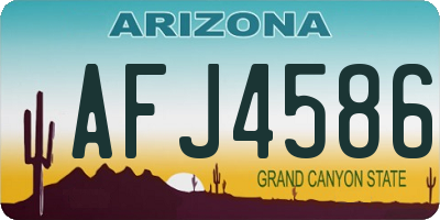 AZ license plate AFJ4586