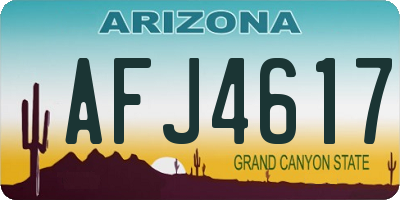 AZ license plate AFJ4617
