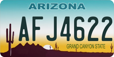 AZ license plate AFJ4622