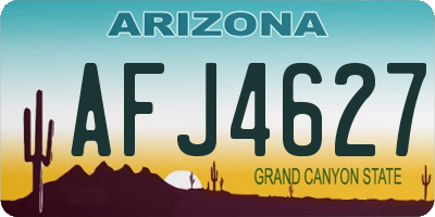 AZ license plate AFJ4627