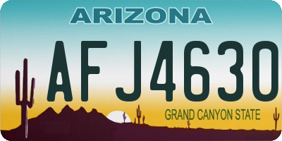 AZ license plate AFJ4630
