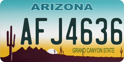 AZ license plate AFJ4636