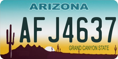 AZ license plate AFJ4637