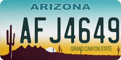 AZ license plate AFJ4649