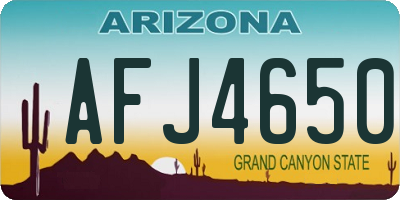 AZ license plate AFJ4650