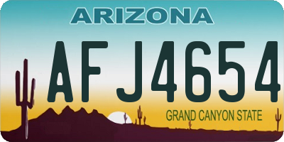 AZ license plate AFJ4654