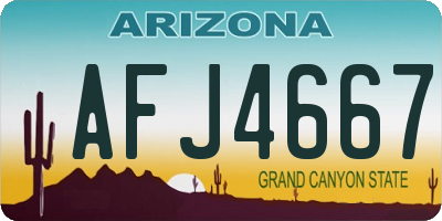AZ license plate AFJ4667