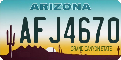 AZ license plate AFJ4670