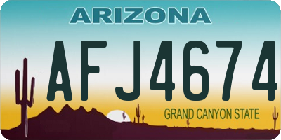 AZ license plate AFJ4674