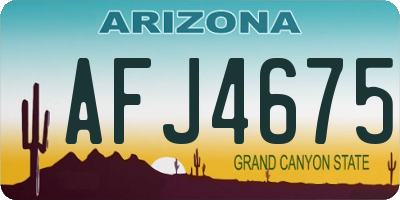 AZ license plate AFJ4675