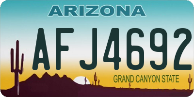 AZ license plate AFJ4692