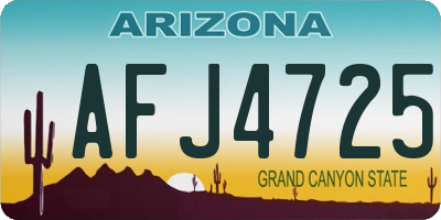 AZ license plate AFJ4725