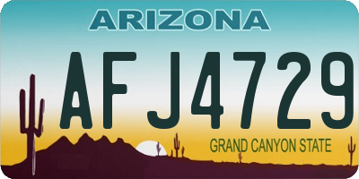 AZ license plate AFJ4729