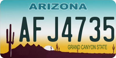 AZ license plate AFJ4735