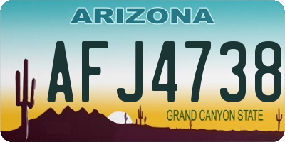 AZ license plate AFJ4738