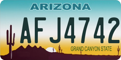 AZ license plate AFJ4742