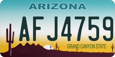 AZ license plate AFJ4759