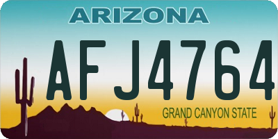 AZ license plate AFJ4764