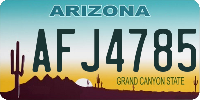 AZ license plate AFJ4785