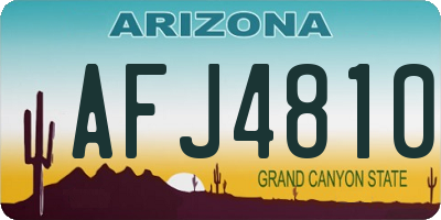 AZ license plate AFJ4810