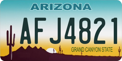 AZ license plate AFJ4821