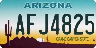 AZ license plate AFJ4825