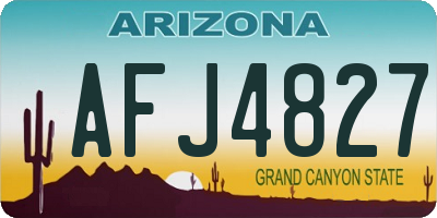AZ license plate AFJ4827